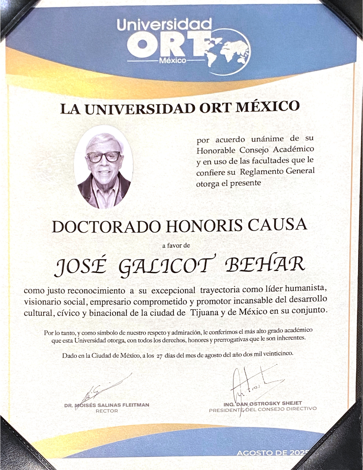 Doctorado Honoris Causa — Universidad ORT México